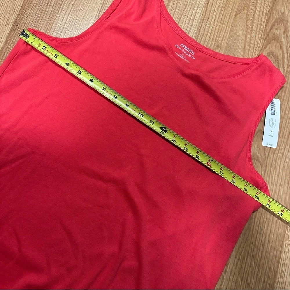 Chicos 100% Supima Cotton Tank Basic Knit Malibu Punch NWT - Picture 4 of 5